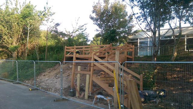 A photograph of an Applewood Joinery Ltd external staircase.